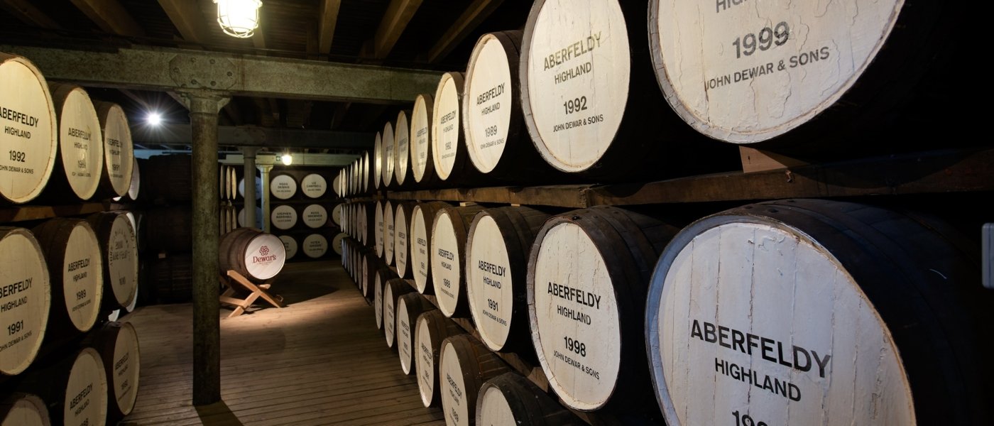 The warehouse experience at Dewar's Aberfeldy Distillery