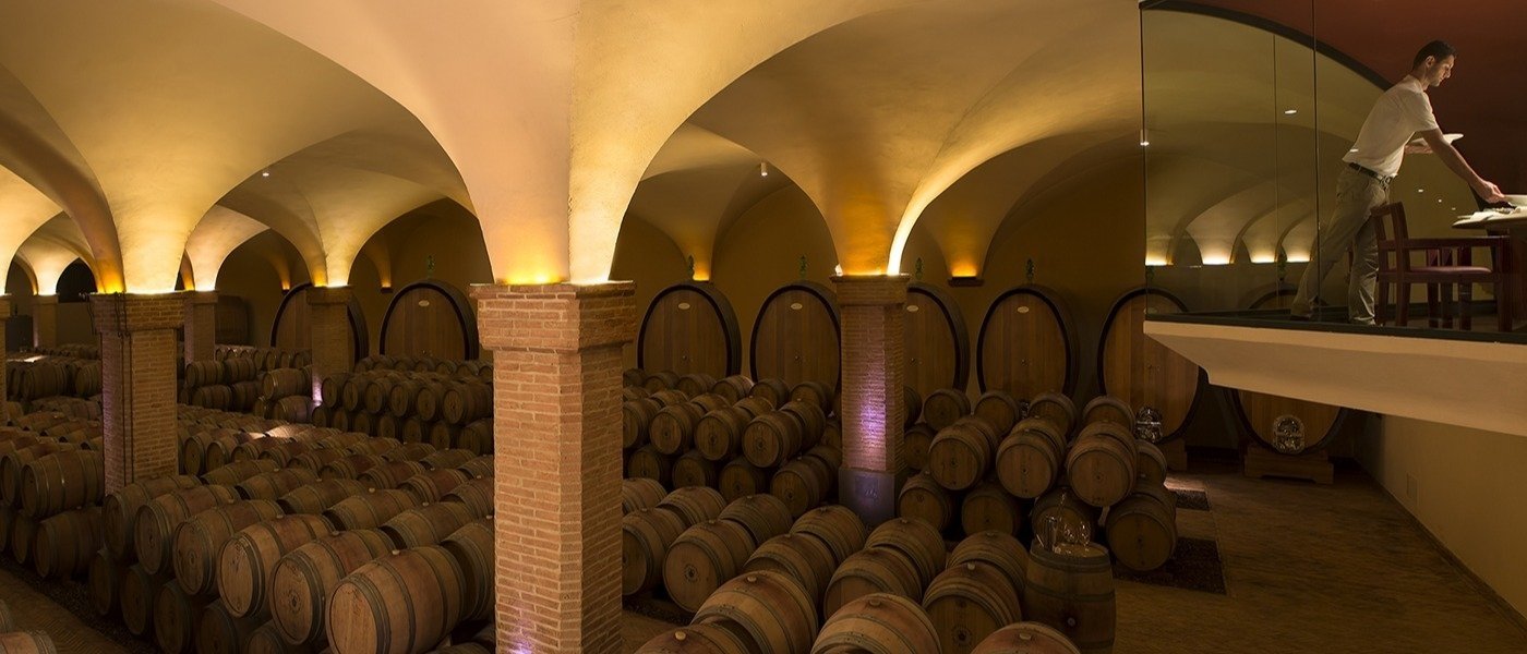 cellar visit at casteglion del bosco