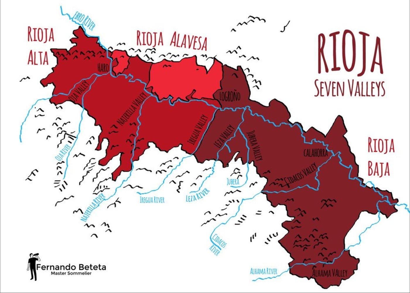 Map of rioja region spain