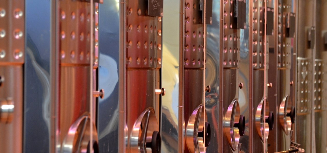 Cellar of the wine of Château de Berne 