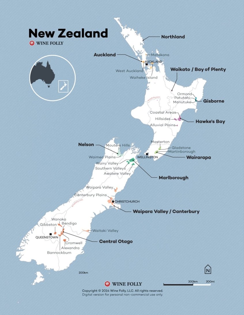 New Zealand Wine Map